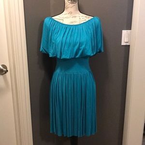 NWT Rachel Pally Aqua off the shoulder dress sz L